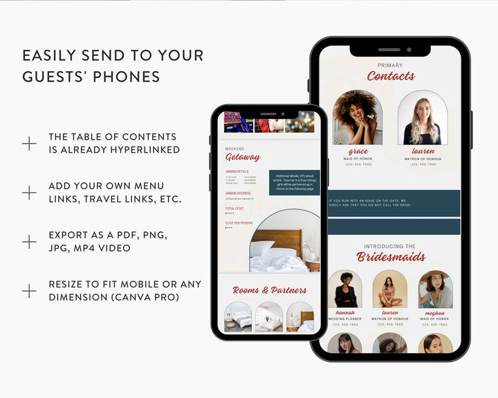 Bachelorette Itinerary Digital Template | Complete Planner | Edit on Canva | Customizable for Mobile, Desktop, Classic Vegas Themed