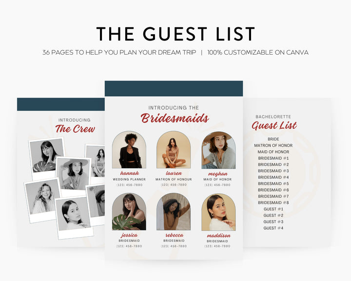 Bachelorette Itinerary Digital Template | Complete Planner | Edit on Canva | Customizable for Mobile, Desktop, Classic Vegas Themed