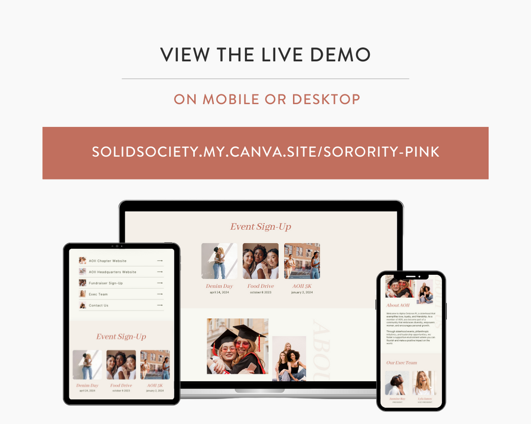 Greek Life Canva Link In Bio Template | Pink
