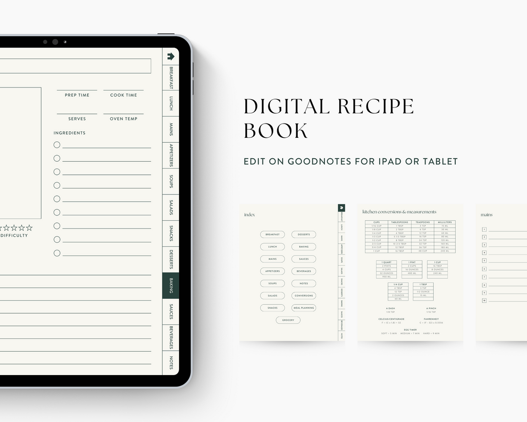 Digital Recipe Book for iPad & Tablet