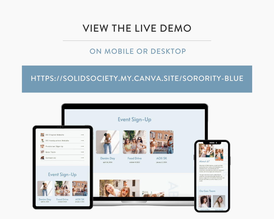 Greek Like Canva Link In Bio Template | Light Blue