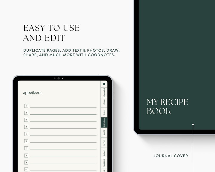 Digital Recipe Book for iPad & Tablet