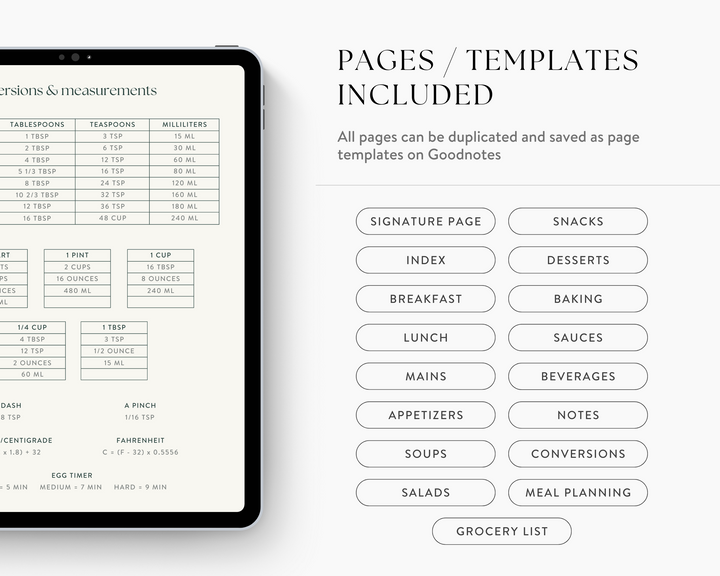 Digital Recipe Book for iPad & Tablet