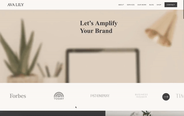 SQUARESPACE Website Template for Marketers & Creators | AVA LILY Theme | Modern Minimal