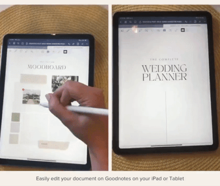 120+ Page Wedding Planner Template | Edit on Goodnotes (iPad)