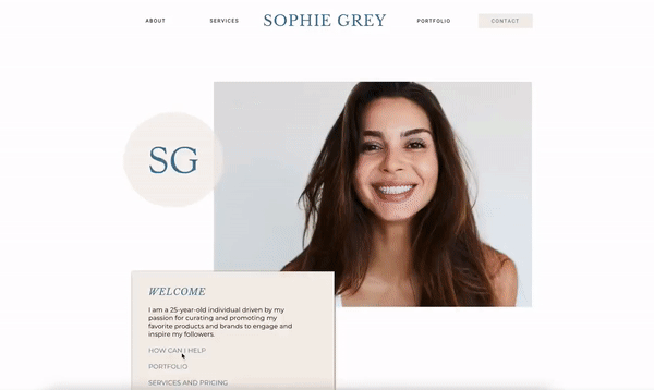 WIX Website Template for Marketers & Creators | SOPHIE GREY Theme