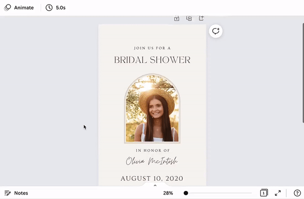Bridal Shower Invitation for Mobile | Edit on Canva
