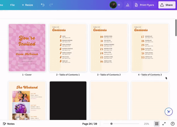 Bachelorette Itinerary Digital Template Groovy Retro Mobile Desktop | Edit on Canva