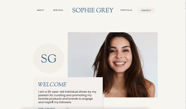 ShowIt Website Template for Marketers & Creators | SOPHIE GREY Theme