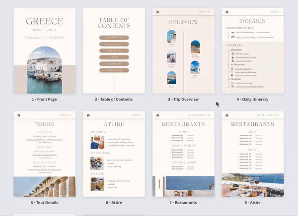 Travel Itinerary Template Modern Minimal, Desktop, iPad | Edit on Canva