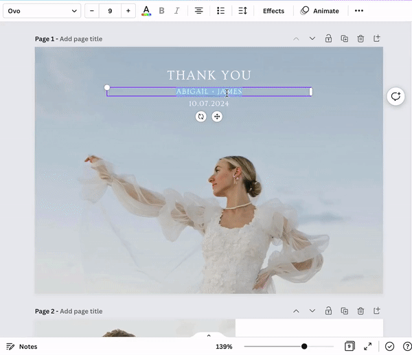 Wedding Thank You Card Template Modern Vertical | Edit on Canva