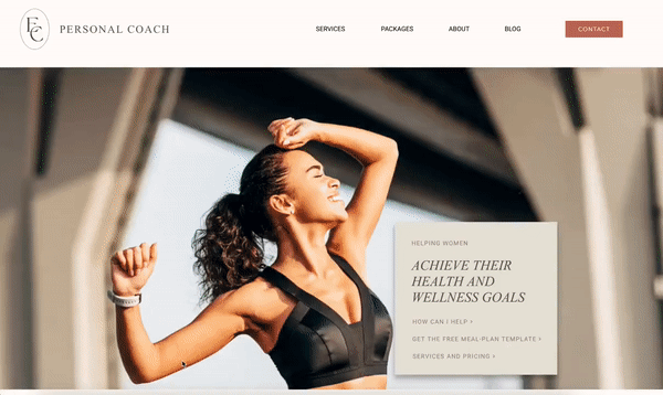 WIX Website Template for Coaches and Trainers | ELEANOR Theme | Modern Neutral