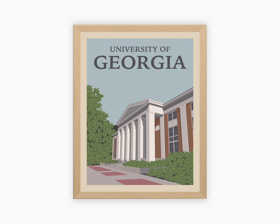 University of Georgia Retro Vintage Poster, Georgia Bulldogs Illustration Art | Wall Art Digital Download, Digital Wall Art, Printable, Gift