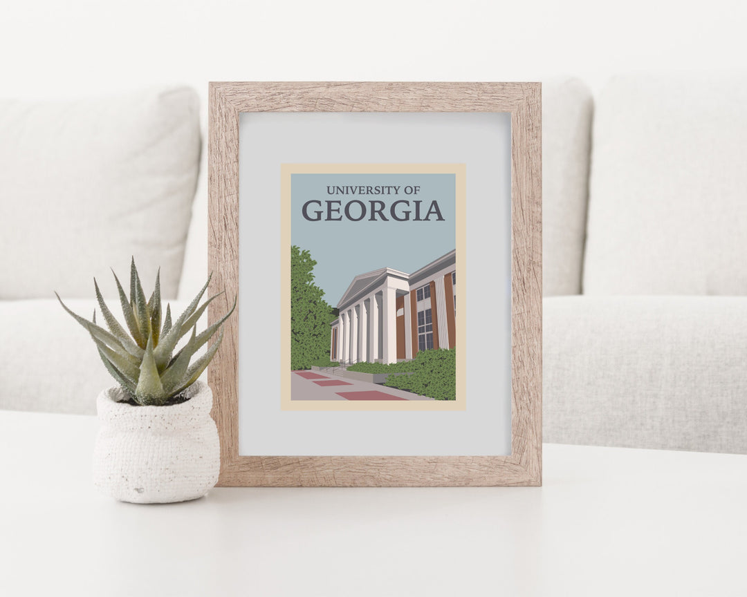 University of Georgia Retro Vintage Poster, Georgia Bulldogs Illustration Art | Wall Art Digital Download, Digital Wall Art, Printable, Gift