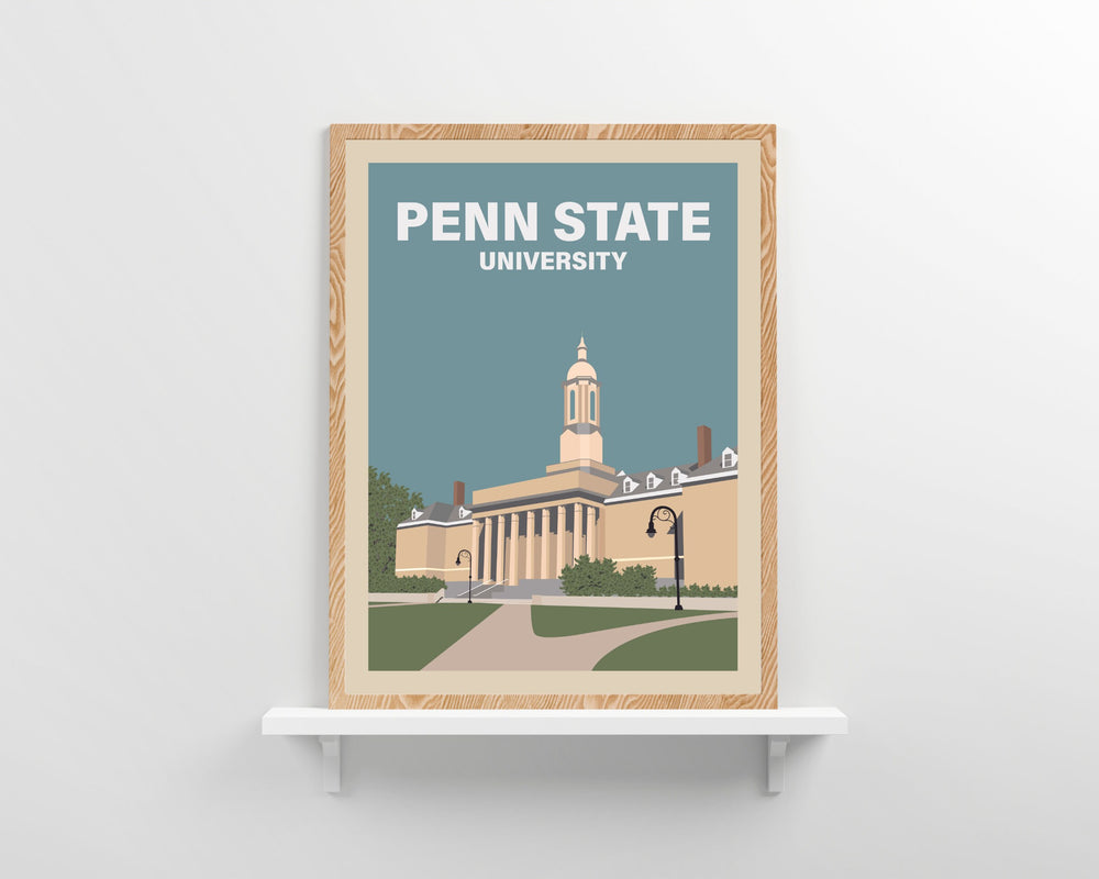 Penn State University Retro Vintage Poster, Penn State Illustration Art | Wall Art Digital Download, Digital Wall Art, Printable, Gift