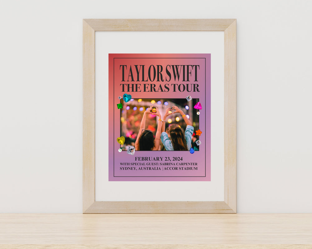 Taylor Swift The Eras Tour Concert Memory Poster | Wall Art Digital Download, Digital Wall Art, Printable, Gift, Edit on Canva