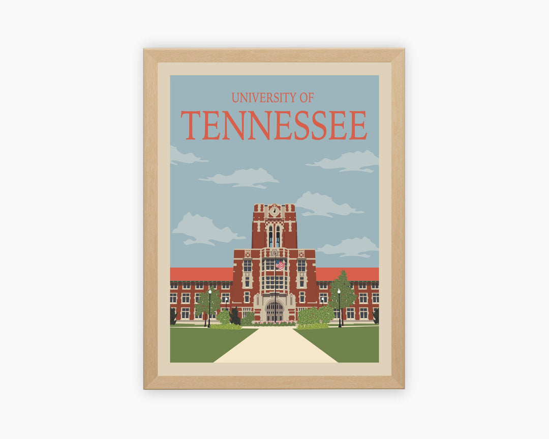 University of Tennessee Retro Vintage Poster, Knoxville Illustration Art | Wall Art Digital Download, Digital Wall Art, Printable, Gift