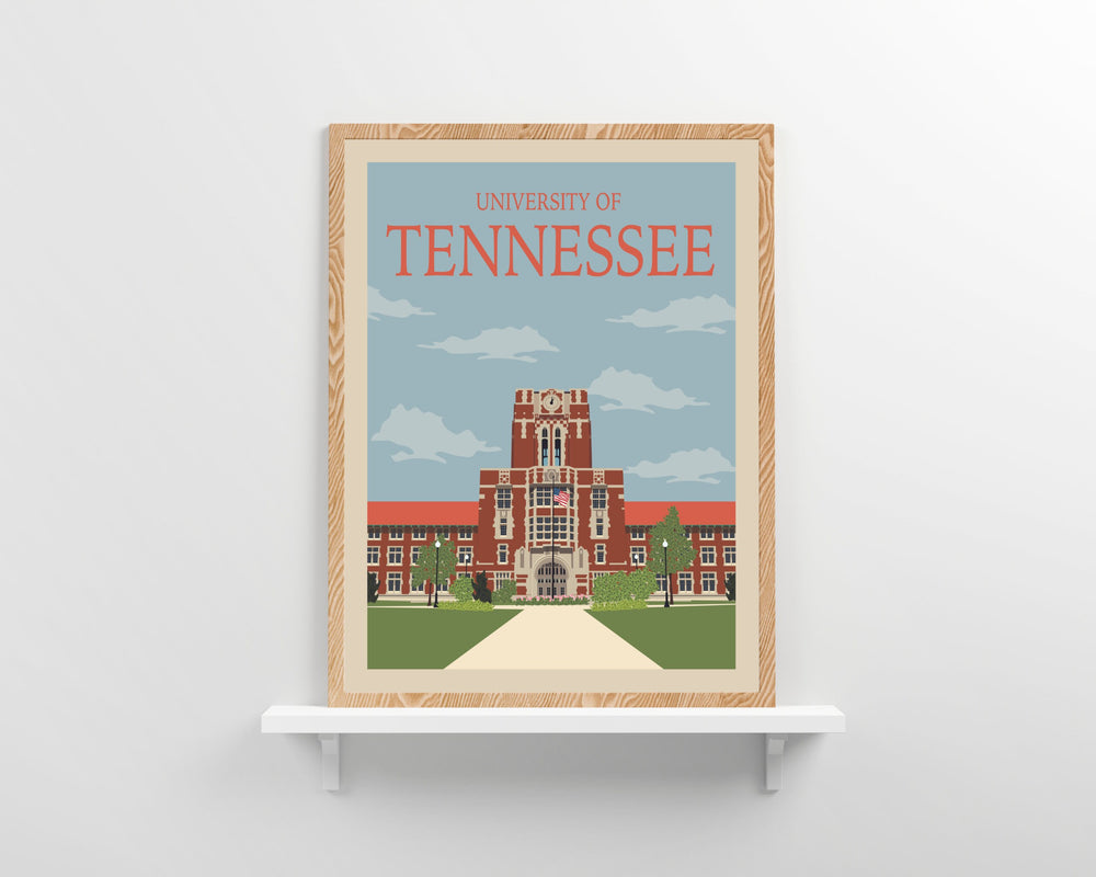University of Tennessee Retro Vintage Poster, Knoxville Illustration Art | Wall Art Digital Download, Digital Wall Art, Printable, Gift