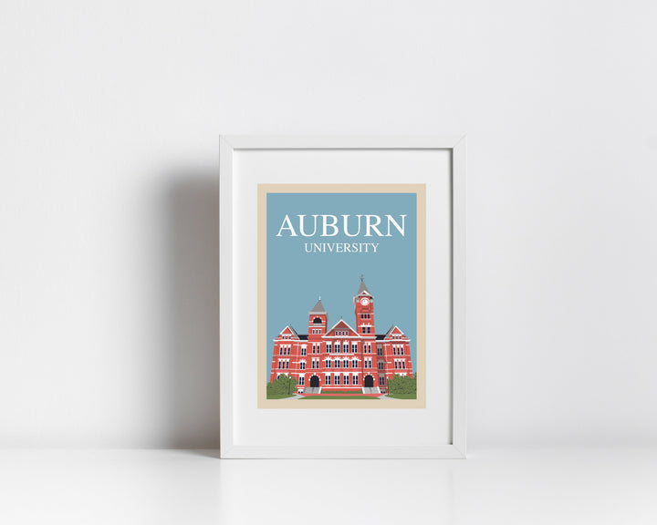 Auburn University Retro Vintage Poster, Auburn, Alabama Illustration Art | Wall Art Digital Download, Digital Wall Art, Printable, Gift