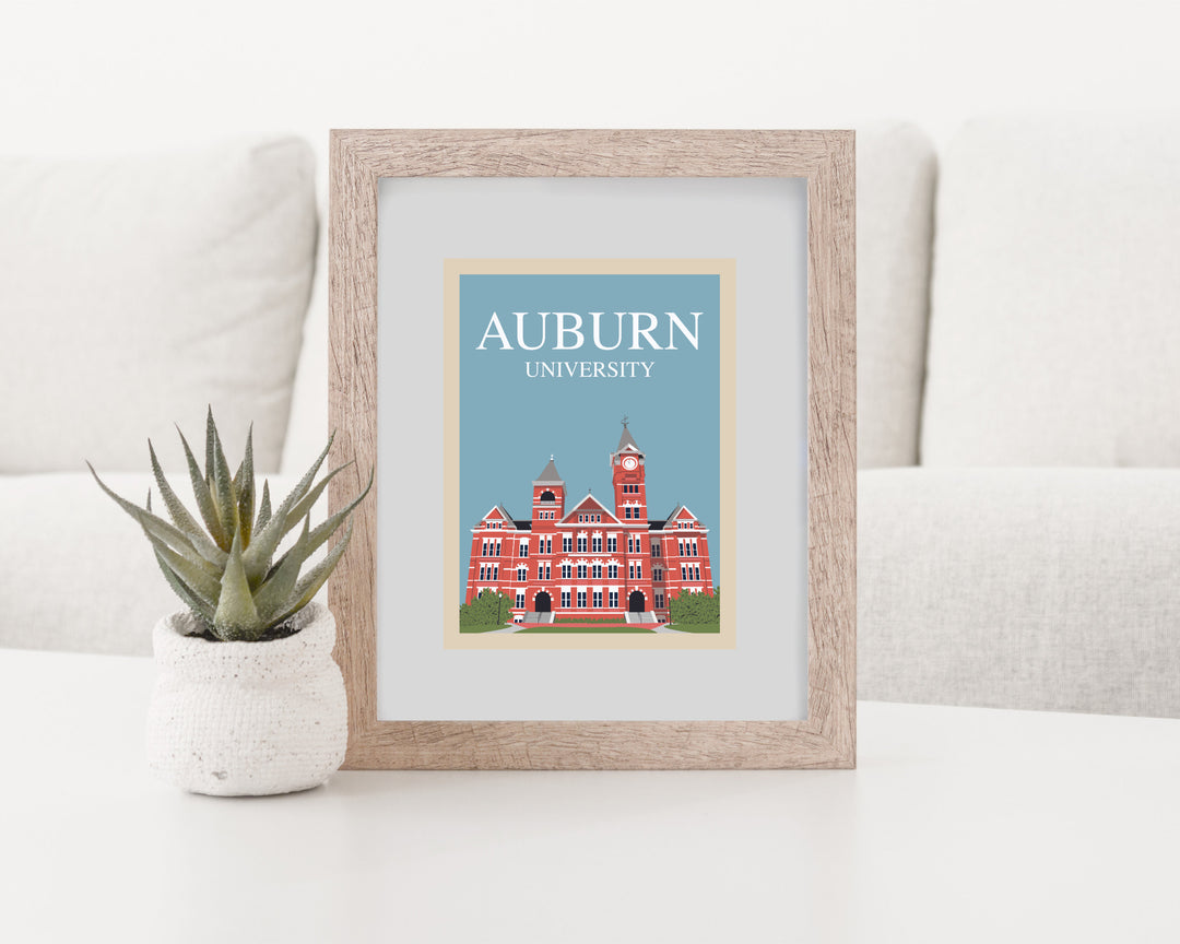 Auburn University Retro Vintage Poster, Auburn, Alabama Illustration Art | Wall Art Digital Download, Digital Wall Art, Printable, Gift