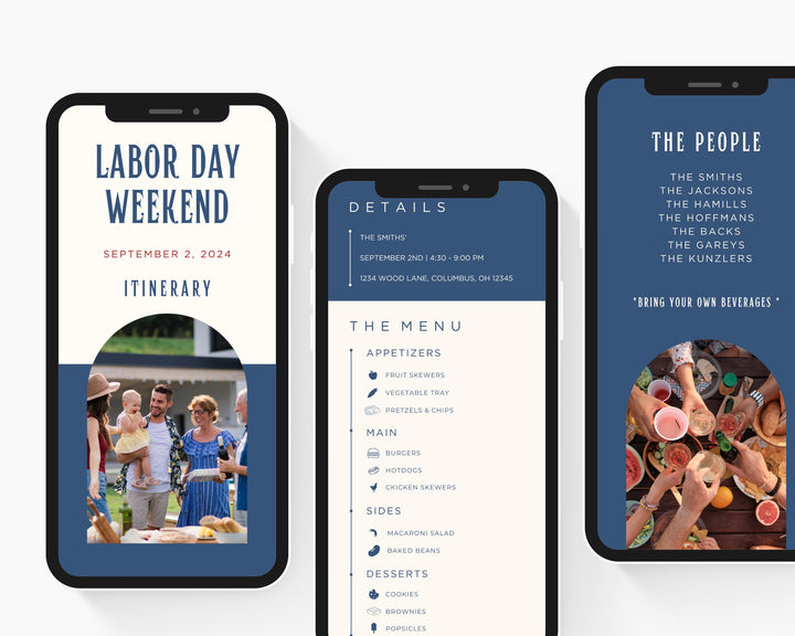 Labor Day Weekend Itinerary Template, Editable on Canva, Printable Editable Template, Labor Day Weekend Planner Digital Template Download