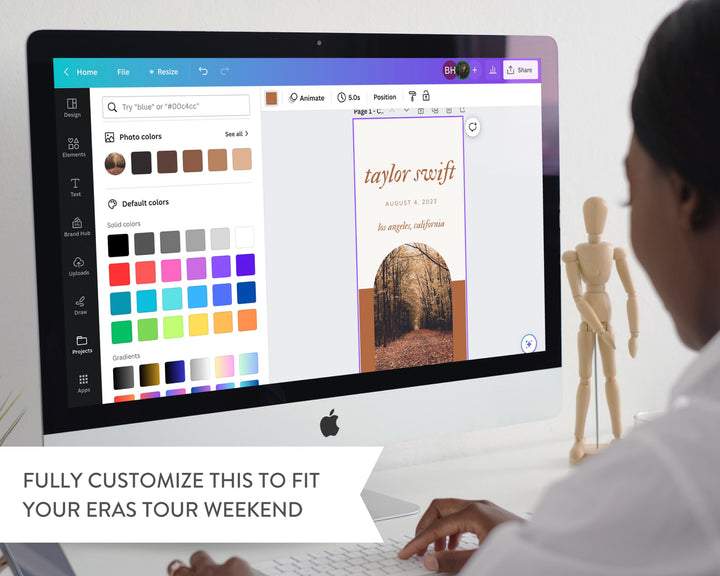 ERAS TOUR Taylor Swift Mobile Concert Template, Edit on Canva, TTPD Themed Itinerary to Customize for your next concert weekend