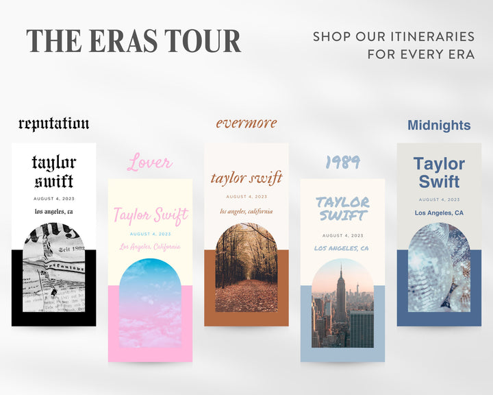 ERAS TOUR Taylor Swift Mobile Concert Template, Edit on Canva, TTPD Themed Itinerary to Customize for your next concert weekend