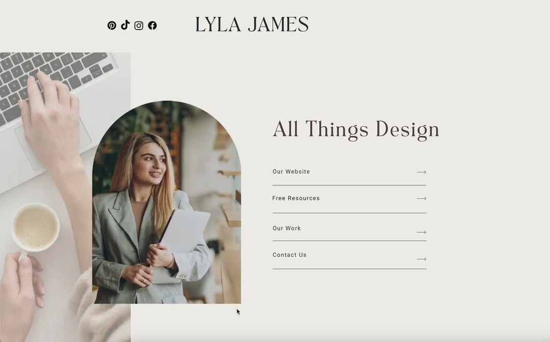 WIX Link in Bio Template for Social Media Marketing, Coaches, Influencers, Blogs, UGC & Content Creators | LYLAJAMES Theme | Modern Minimal