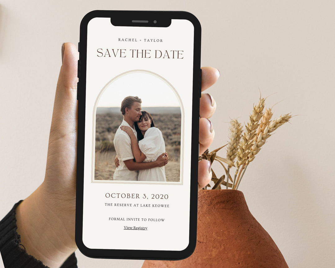 Save the Date Mobile Invitation Template, Editable on Canva, Printable Editable, Wedding Invitation Digital Template Digital for Guests