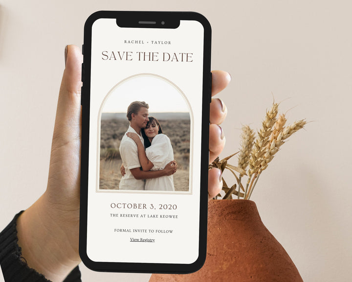 Save the Date Mobile Invitation Template, Editable on Canva, Printable Editable, Wedding Invitation Digital Template Digital for Guests