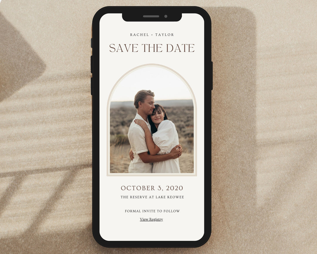 Save the Date Mobile Invitation Template, Editable on Canva, Printable Editable, Wedding Invitation Digital Template Digital for Guests