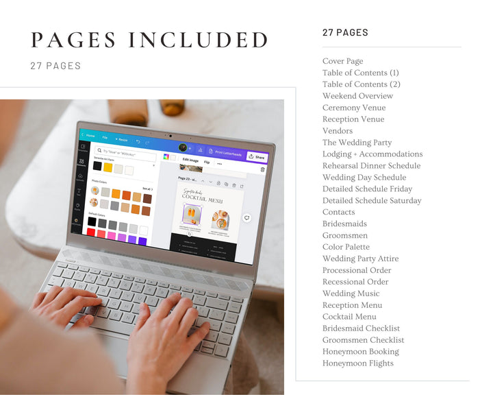 Wedding Itinerary Template 25+ Pages for Wedding Party (2.0), Canva, Printable Editable Template, Wedding Planner Digital Download