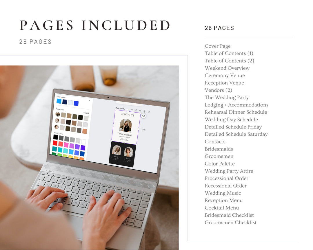 Mobile Wedding Itinerary Template, Edit on Canva, Wedding Guide, Editable Template, Wedding Planner Digital Template Digital Download
