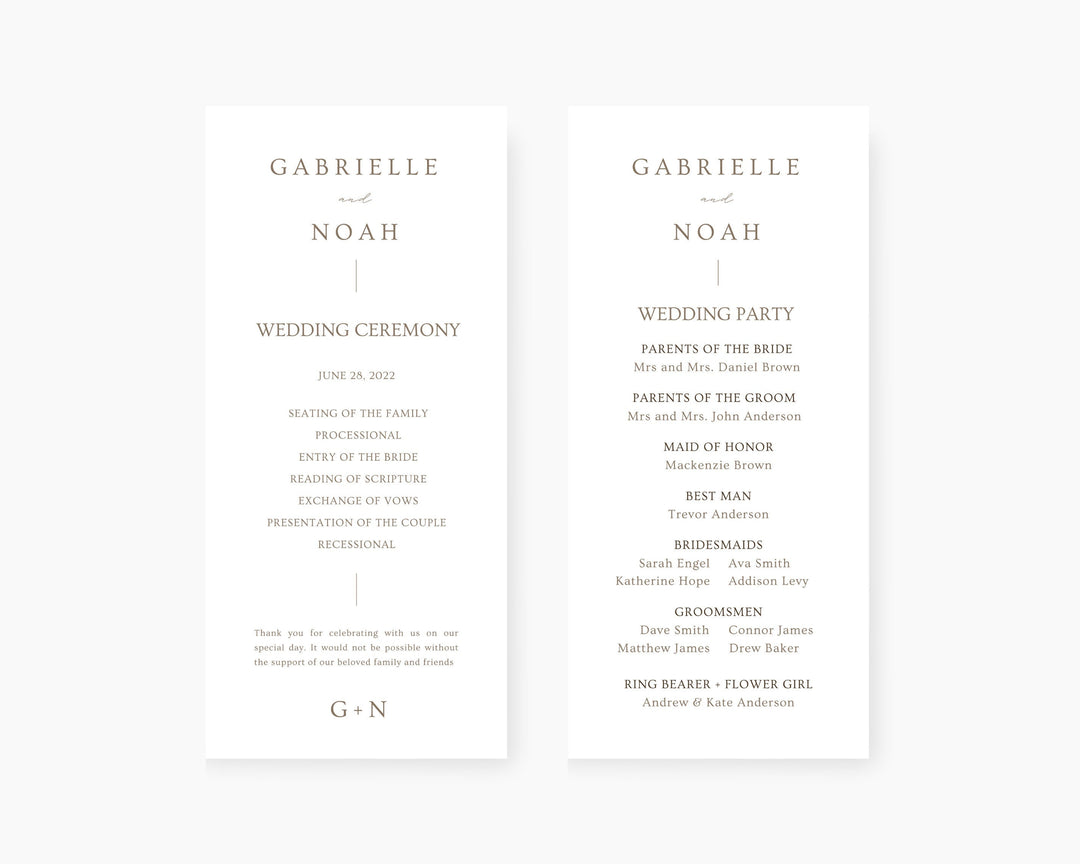 Romantic Wedding Program, Canva Template, Editable Wedding Itinerary, Digital Download Wedding Program, Wedding Brochure Playbill