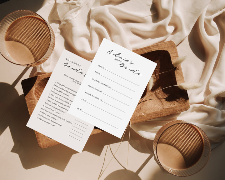 Minimal Modern Bridal Shower Games Template, Edit on Canva, Printable Download Wedding Games PDF