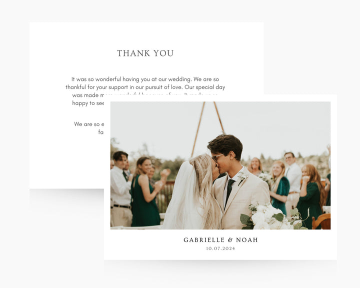 Wedding Thank You Card Template Classic, Edit on Canva, Digital Download, Printable Template Card Wedding Aesthetic Classic Modern Chic