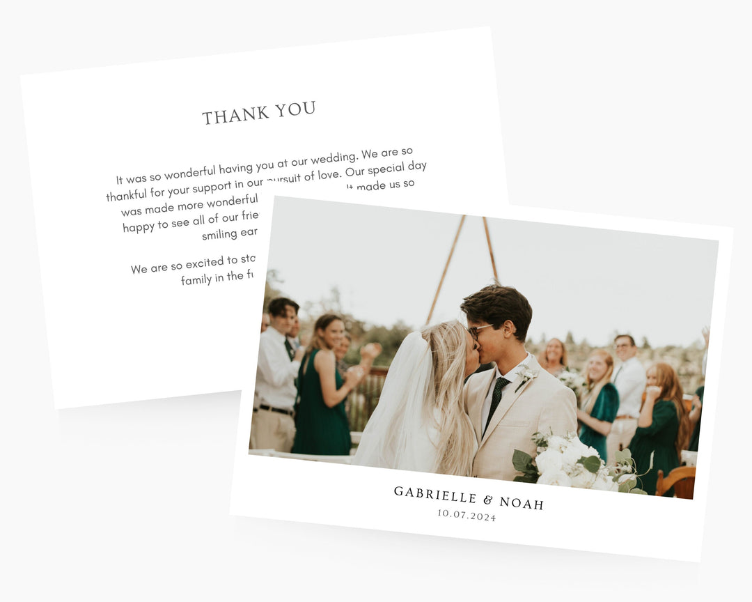 Wedding Thank You Card Template Classic, Edit on Canva, Digital Download, Printable Template Card Wedding Aesthetic Classic Modern Chic