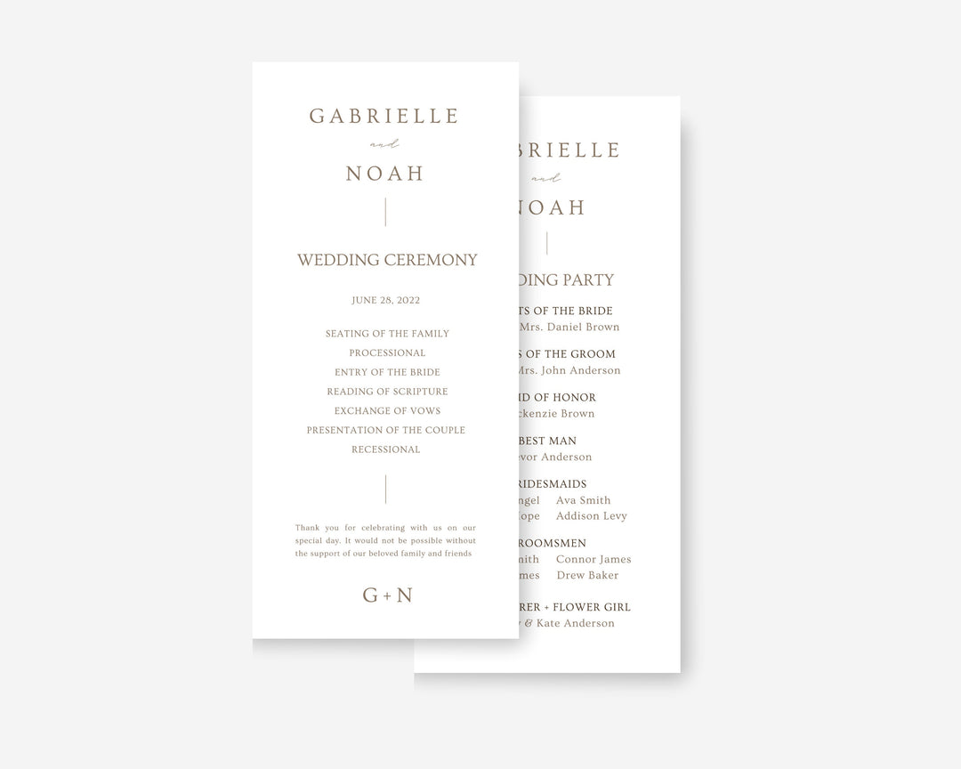 Romantic Wedding Program, Canva Template, Editable Wedding Itinerary, Digital Download Wedding Program, Wedding Brochure Playbill