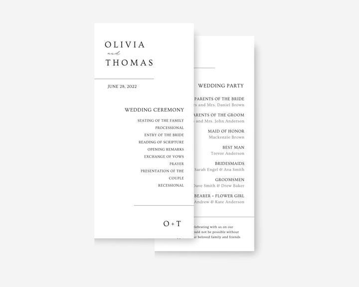 Modern White Wedding Program, Canva Template, Editable Wedding Itinerary, Digital Download Wedding Program, Wedding Brochure Playbill