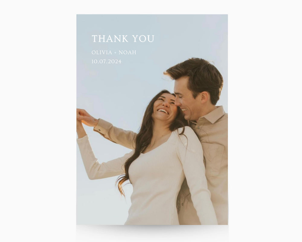 Wedding Thank You Card Template Classic Vertical, Edit on Canva, Digital Download, Printable Template Card Wedding Aesthetic Classic Modern
