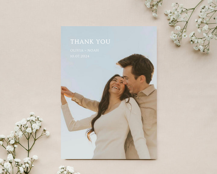 Wedding Thank You Card Template Classic Vertical, Edit on Canva, Digital Download, Printable Template Card Wedding Aesthetic Classic Modern