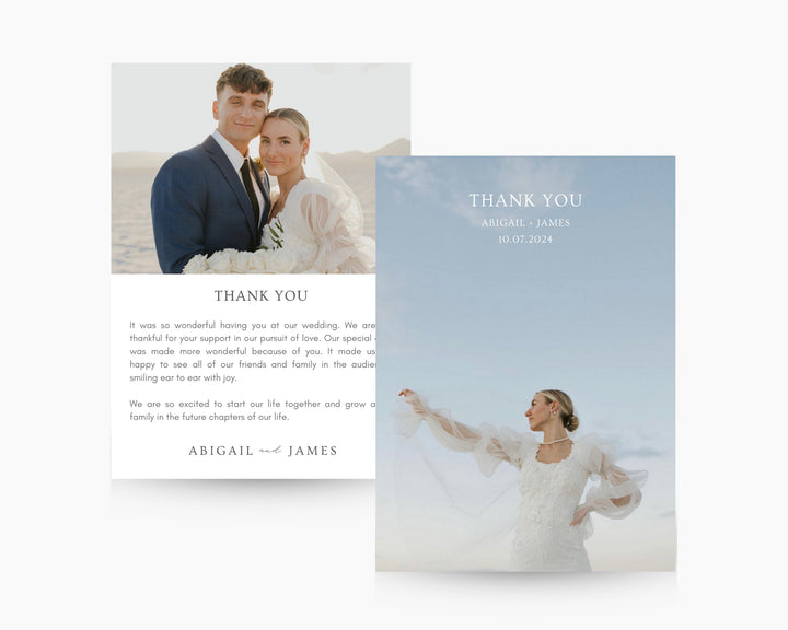 Wedding Thank You Card Template Minimal Beach, Edit on Canva, Digital Download, Printable Template Card Wedding Aesthetic Modern Boho