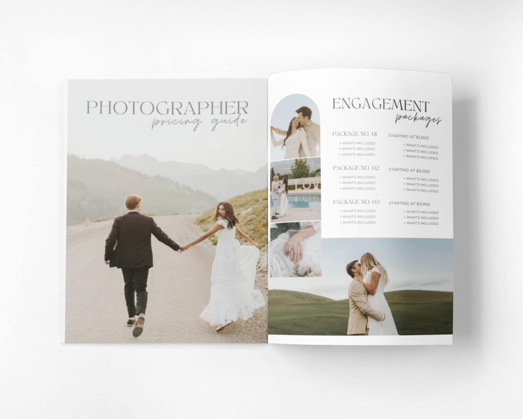 Photographer Pricing Guide Magazine Pricing Template, Edit on Canva, Photographer Portfolio and Pricing Guide Template for Weddings and more