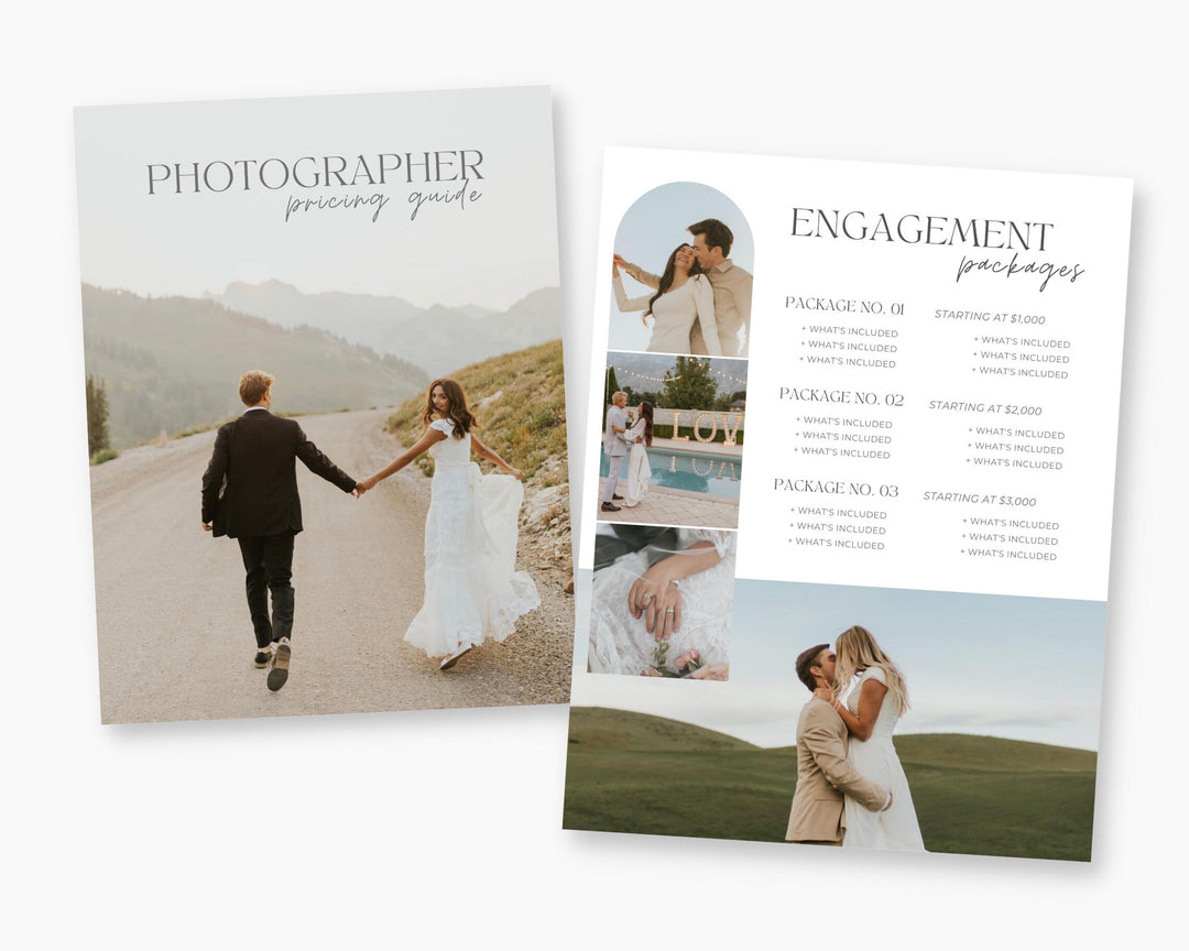 Photographer Pricing Guide Magazine Pricing Template, Edit on Canva, Photographer Portfolio and Pricing Guide Template for Weddings and more