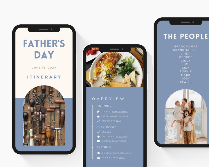 Father's Day Itinerary Template, Editable on Canva, Printable Editable Template, Holiday Planner Digital Template Download