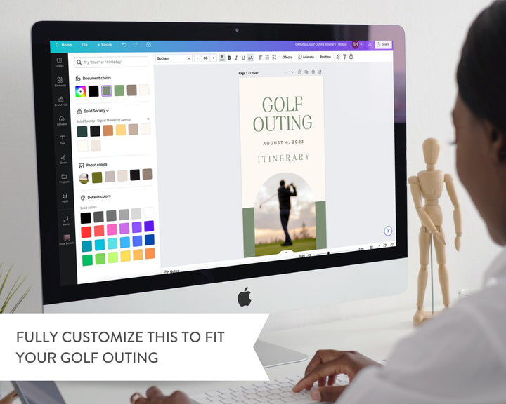 Golf Outing Itinerary Template, Editable on Canva, Printable Editable Template, Golf Tournament Planner Digital Template Download