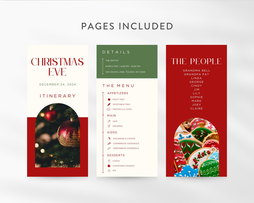 Christmas Itinerary Template, Editable on Canva, Printable Editable Template, Christmas Planner Digital Template Download