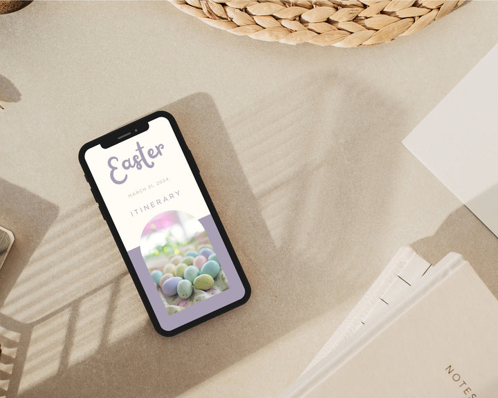 Easter Itinerary Template, Editable on Canva, Printable Editable Template, Easter Planner Digital Template Download
