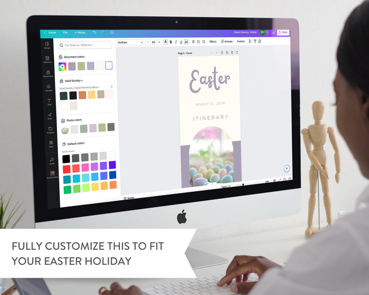 Easter Itinerary Template, Editable on Canva, Printable Editable Template, Easter Planner Digital Template Download