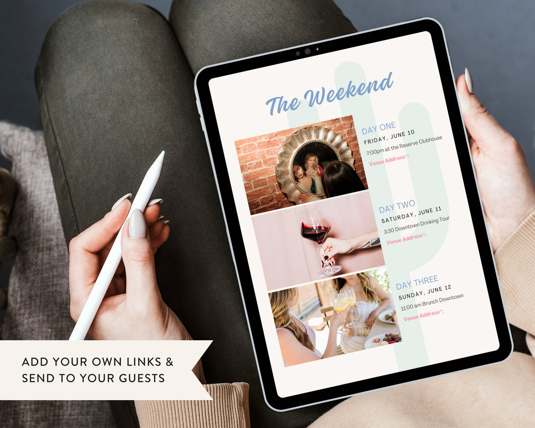 Bachelorette Itinerary Digital Template | Complete Planner | Edit on Canva | Customizable for Mobile, Desktop, Groovy Retro Pink for Vegas